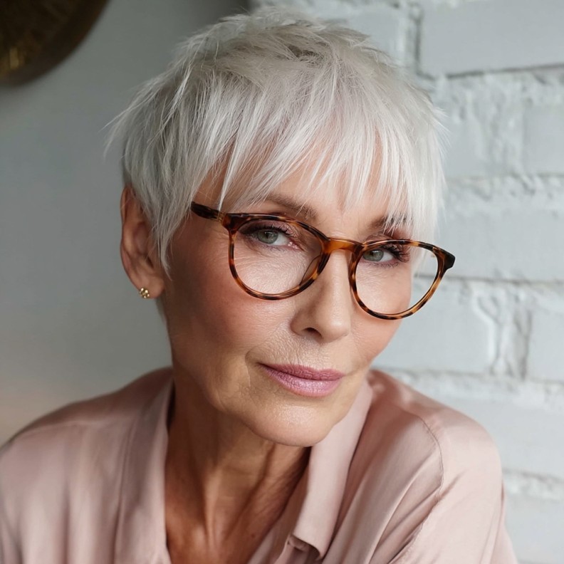 Stylish Textured Pixie with Soft Fringe