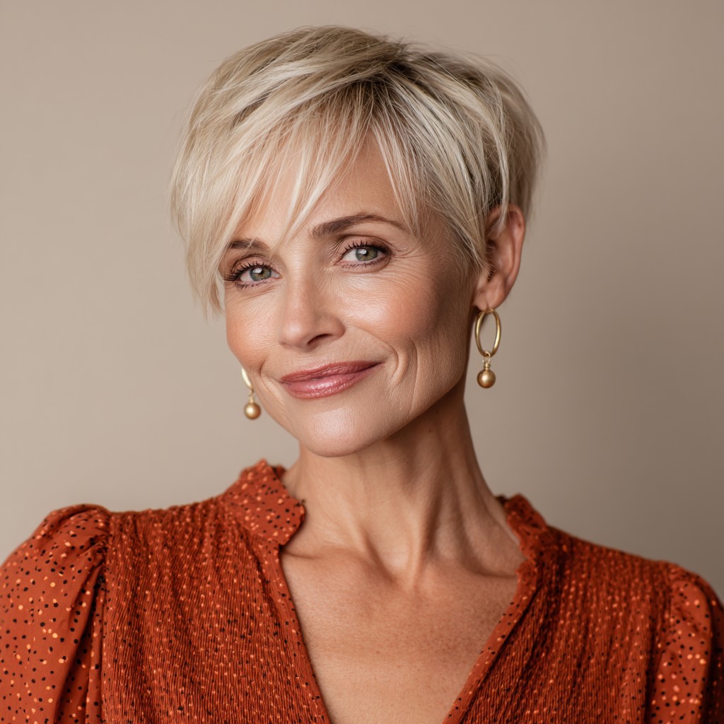 Stylish Textured Short Pixie Cut with Delicate Layers