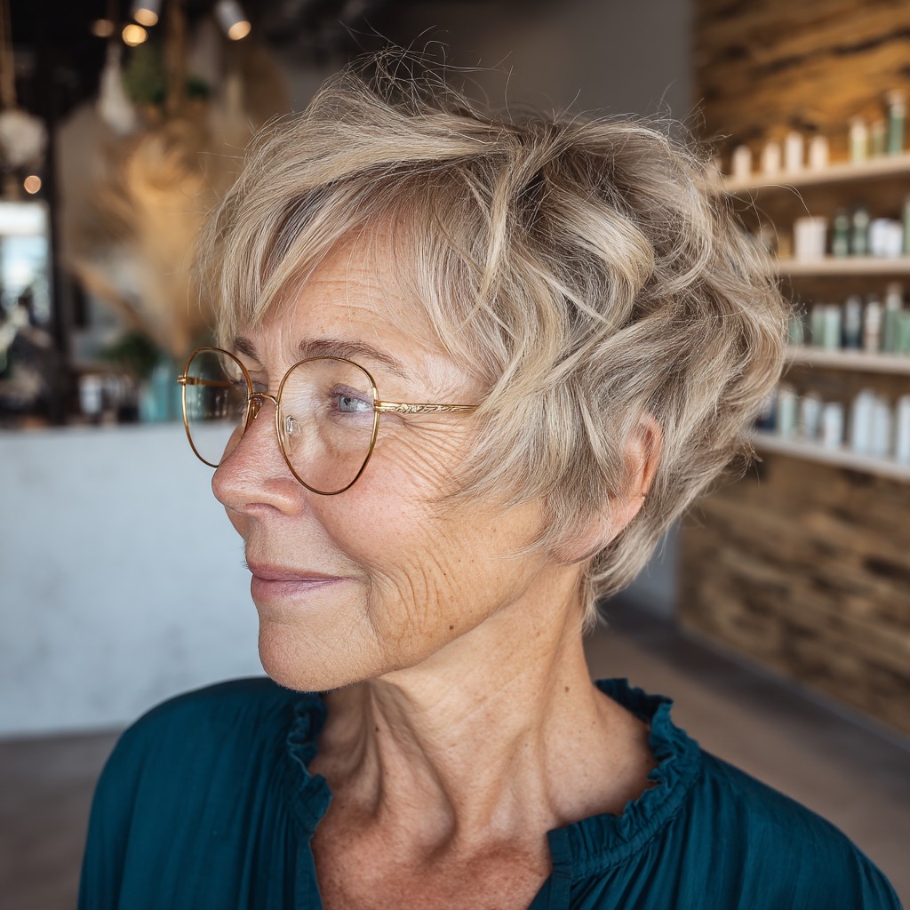 Textured Ash Blonde Choppy Layers with Soft Waves