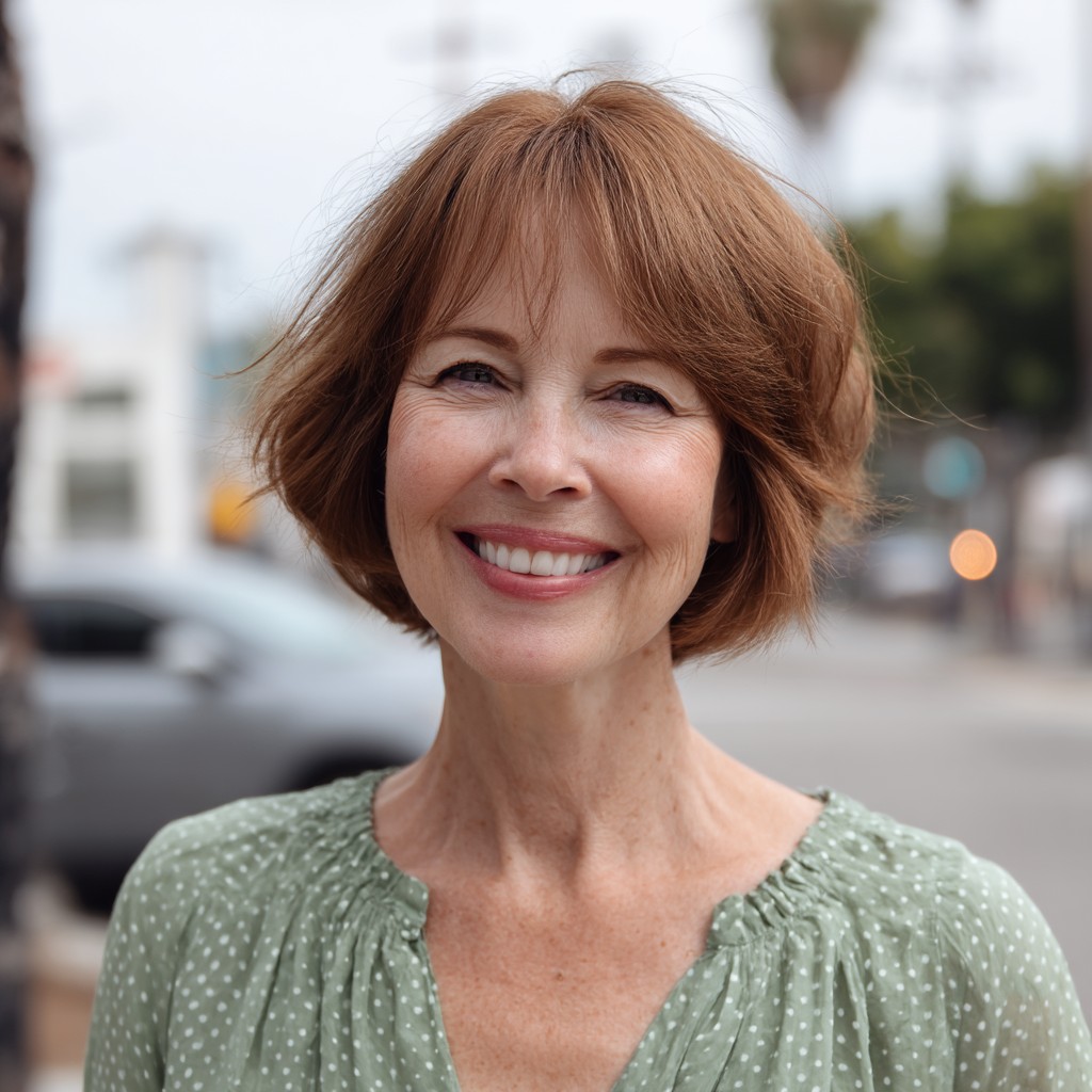 Textured Copper Bob with Soft Layers