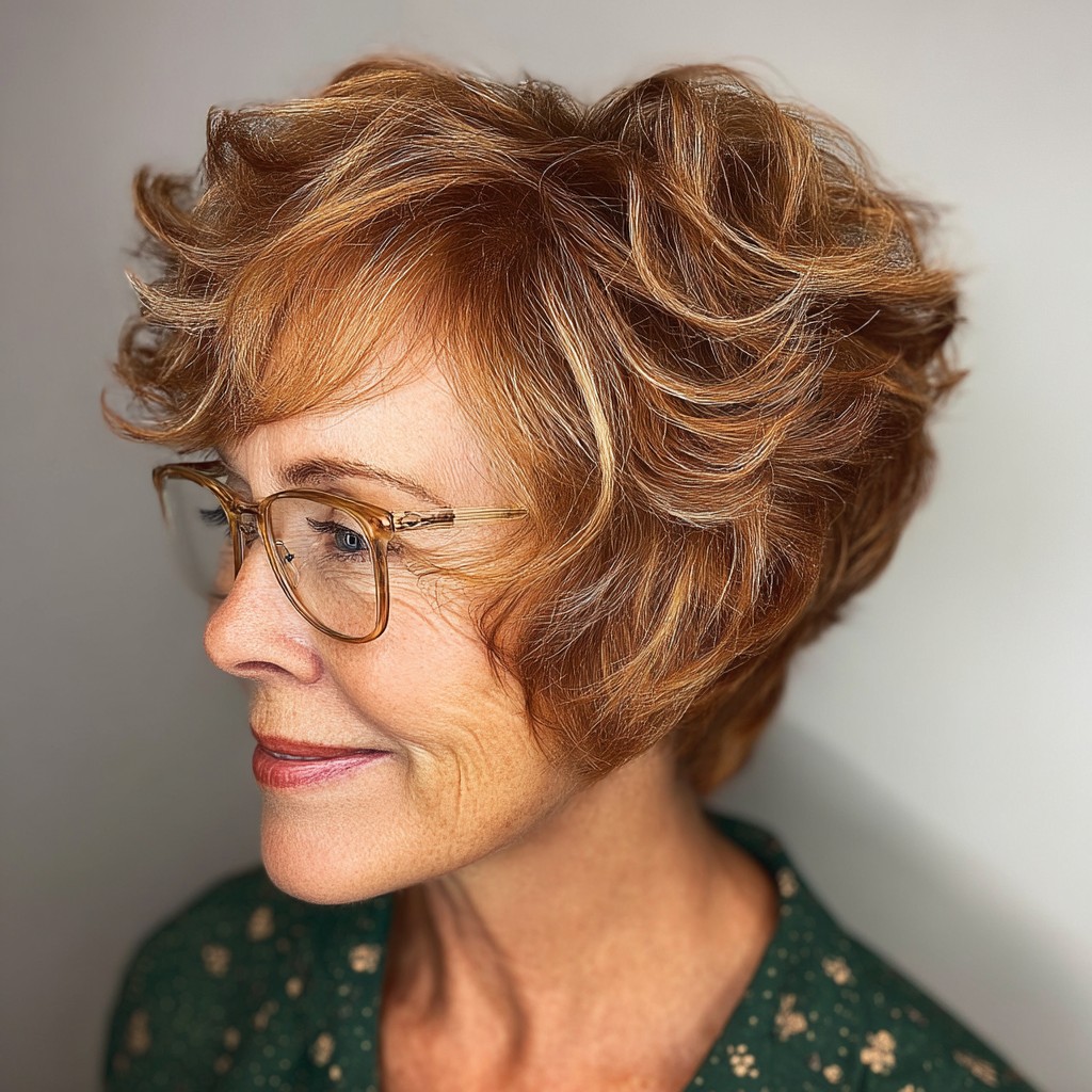 Textured Copper Cloud Cut with Soft Volume