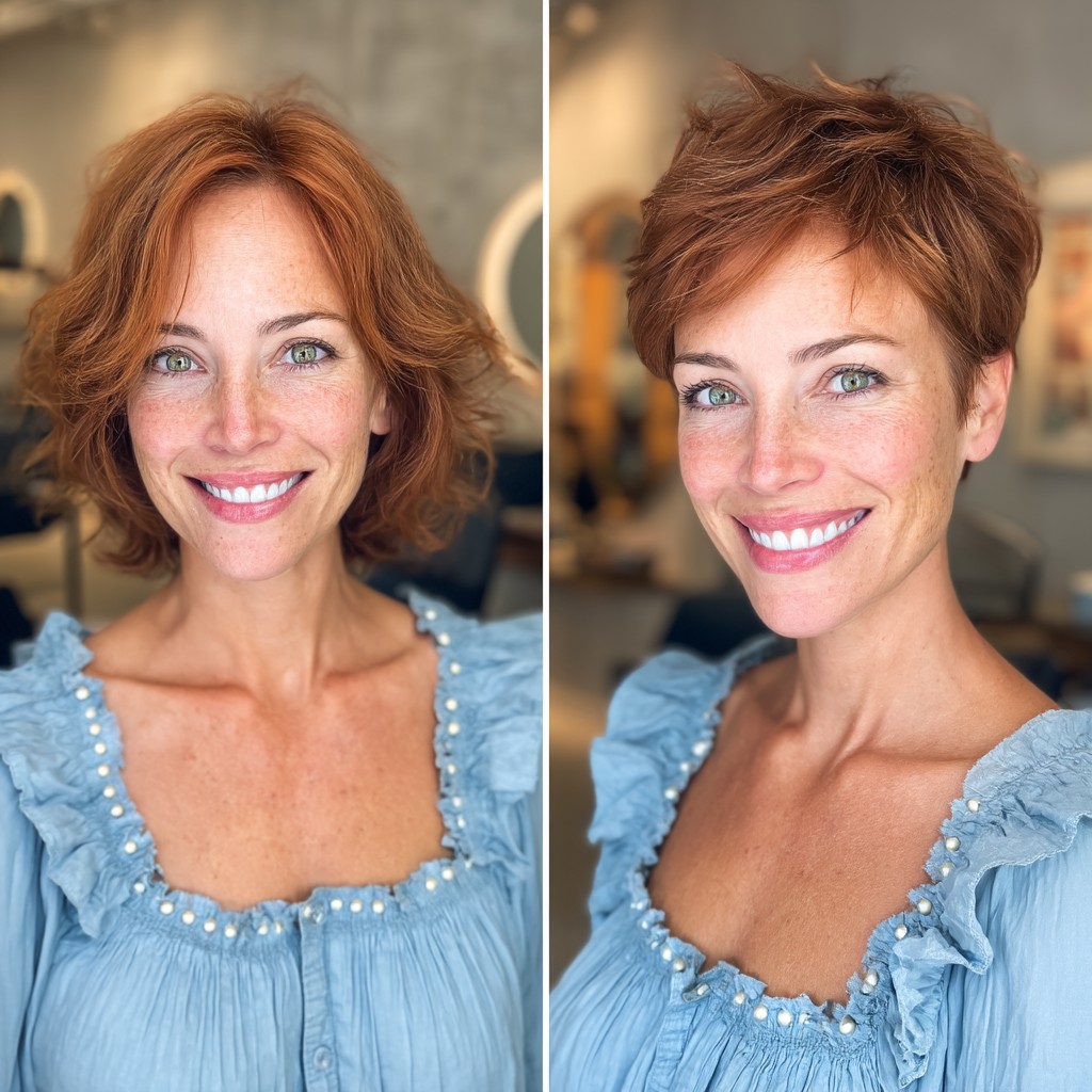 Textured Copper Pixie Cut with Soft Layers