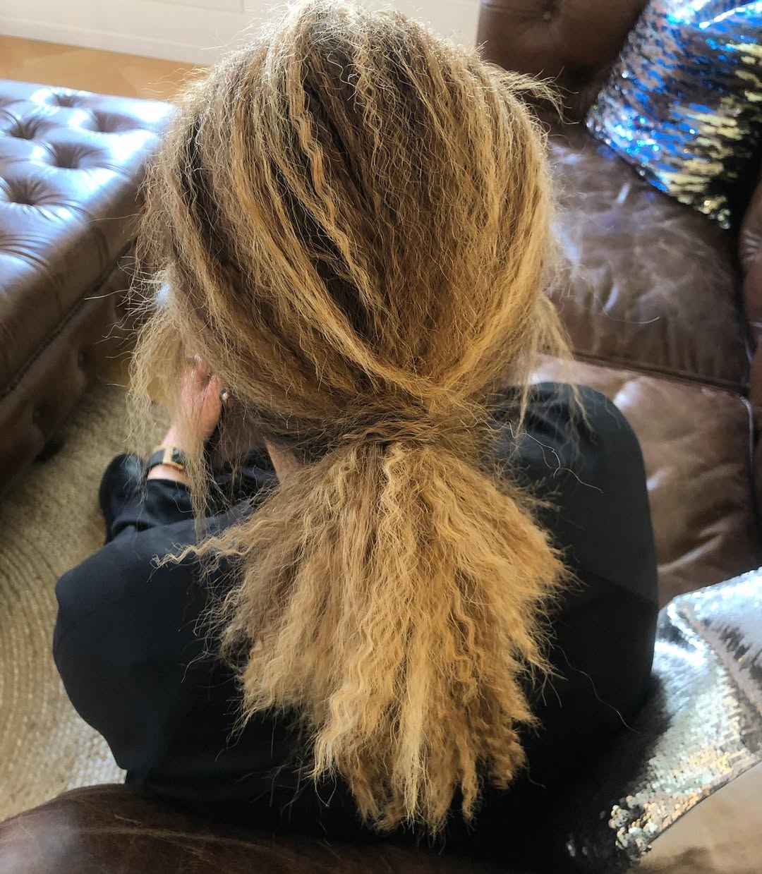 Textured Crimped Ponytail with Natural Volume