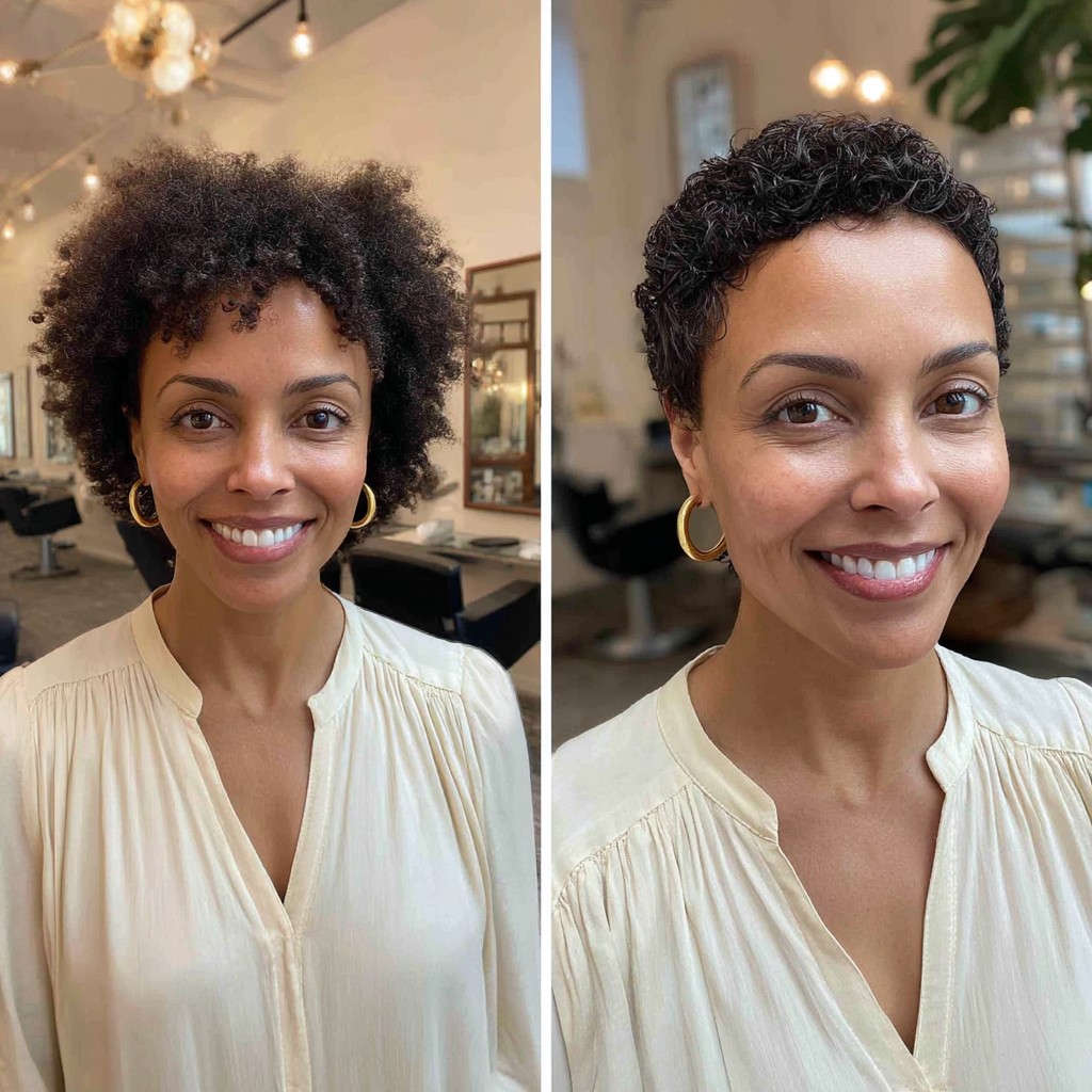 Textured Curly Crop with Defined Curls