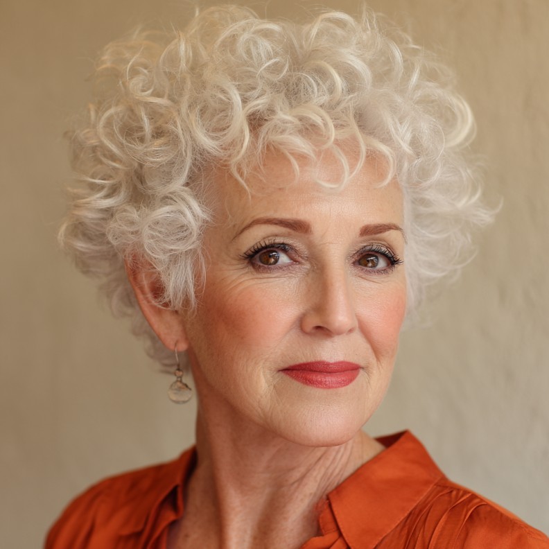 Textured Curly Pixie Cut with Soft Volume
