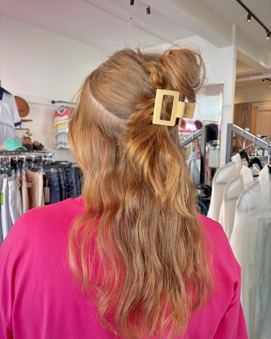 Textured Half-Up Claw Clip with Subtle Undercut