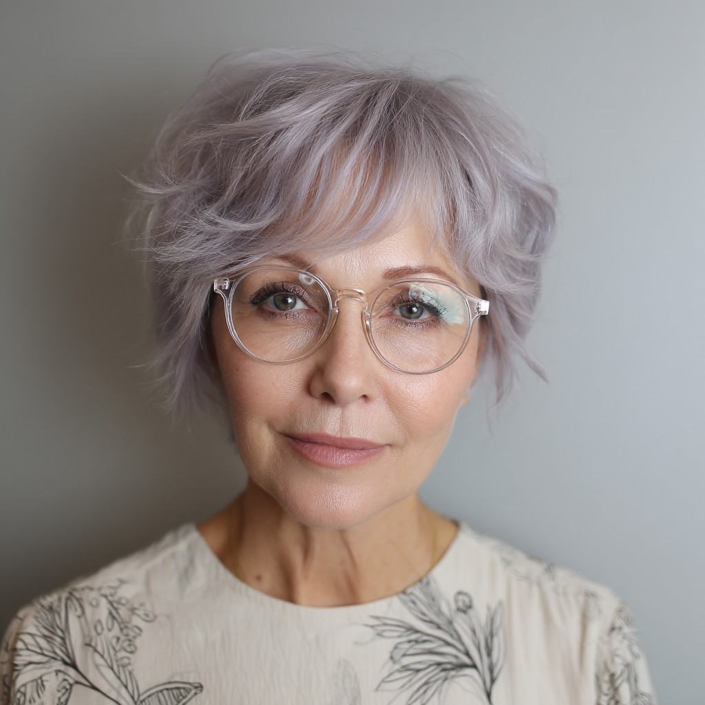 Textured Lilac Pixie with Soft Volume