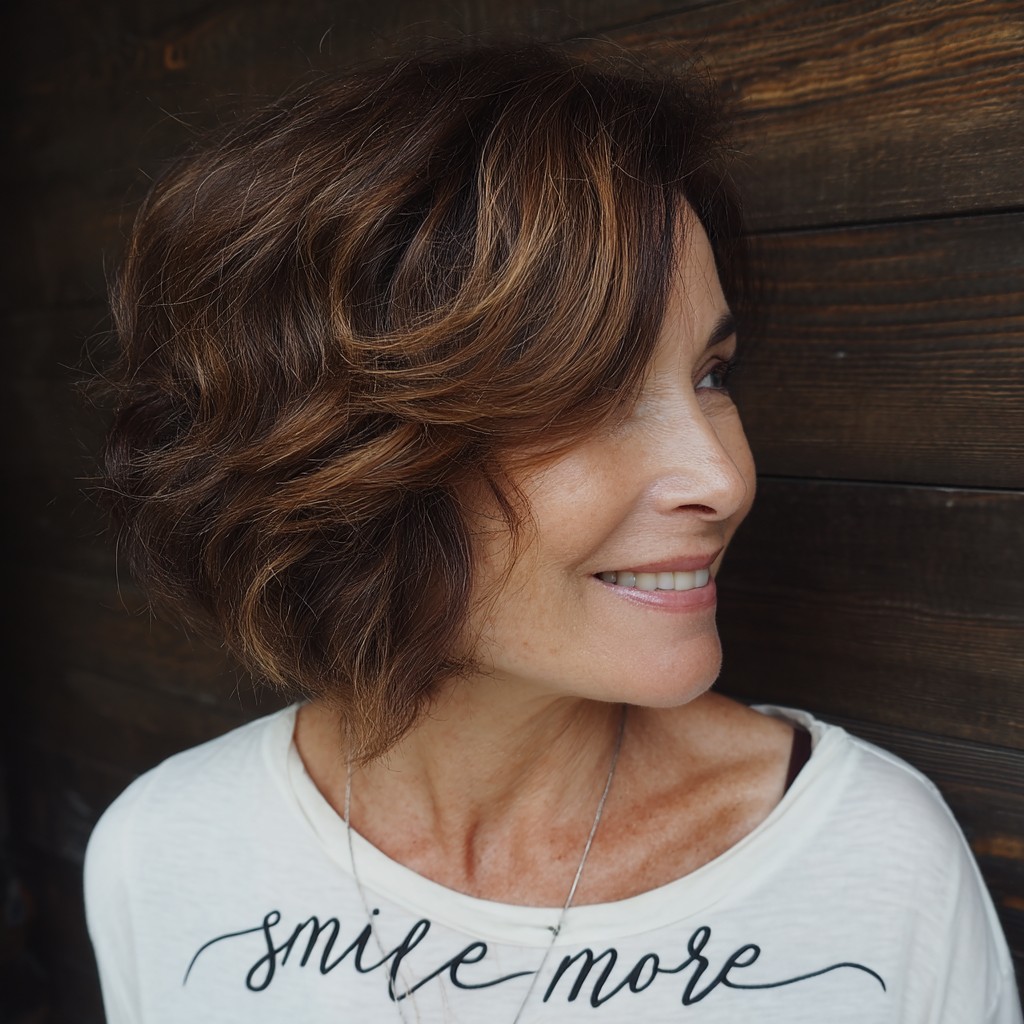 Textured Medium-Length Chocolate Waves