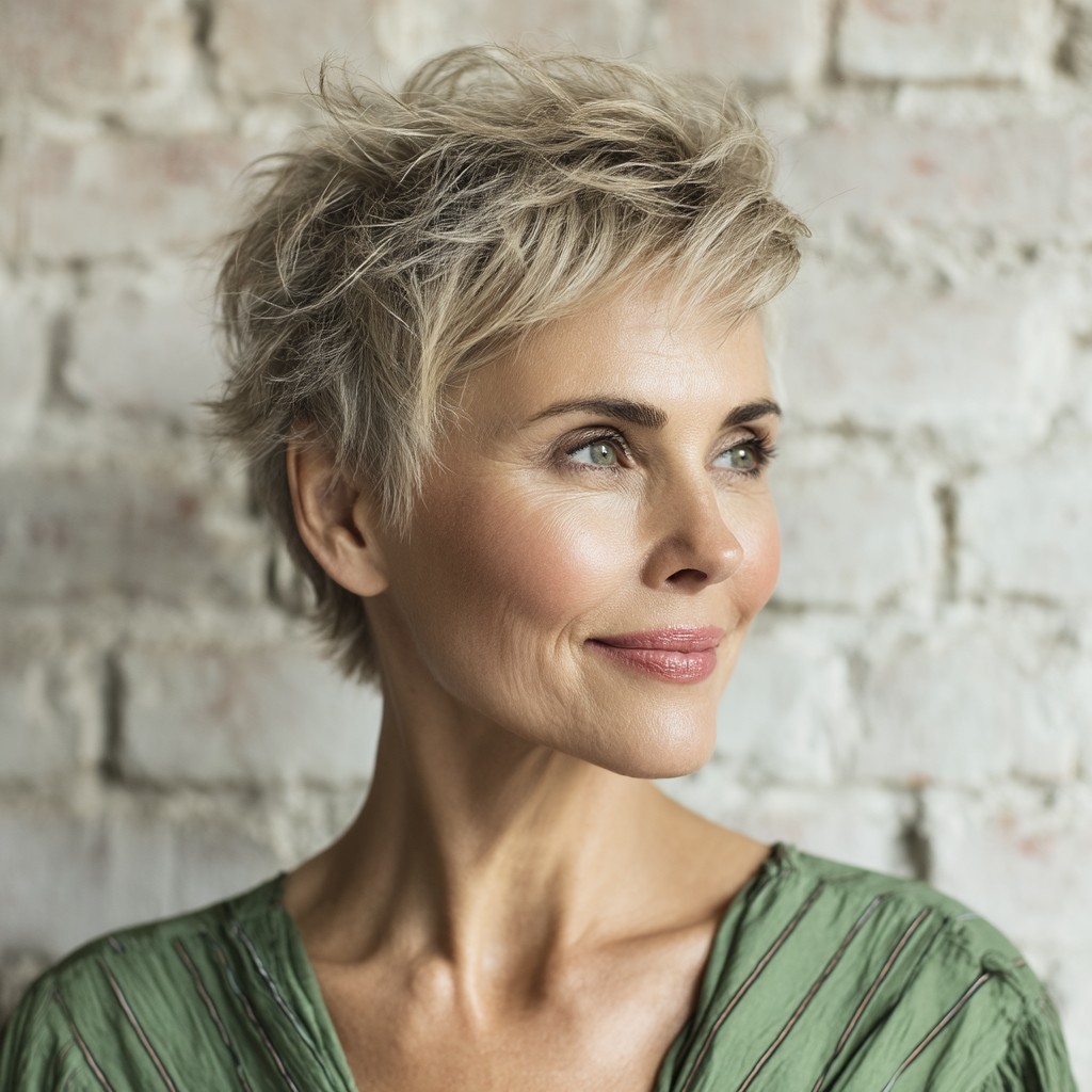 Textured Short Pixie with Effortless Volume