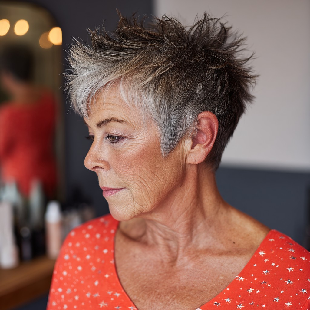 Textured Silver Spiky Crop with Soft Layers