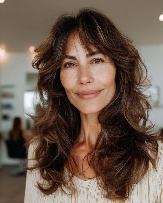 Textured Wavy Shag with Soft Face-Framing Layers