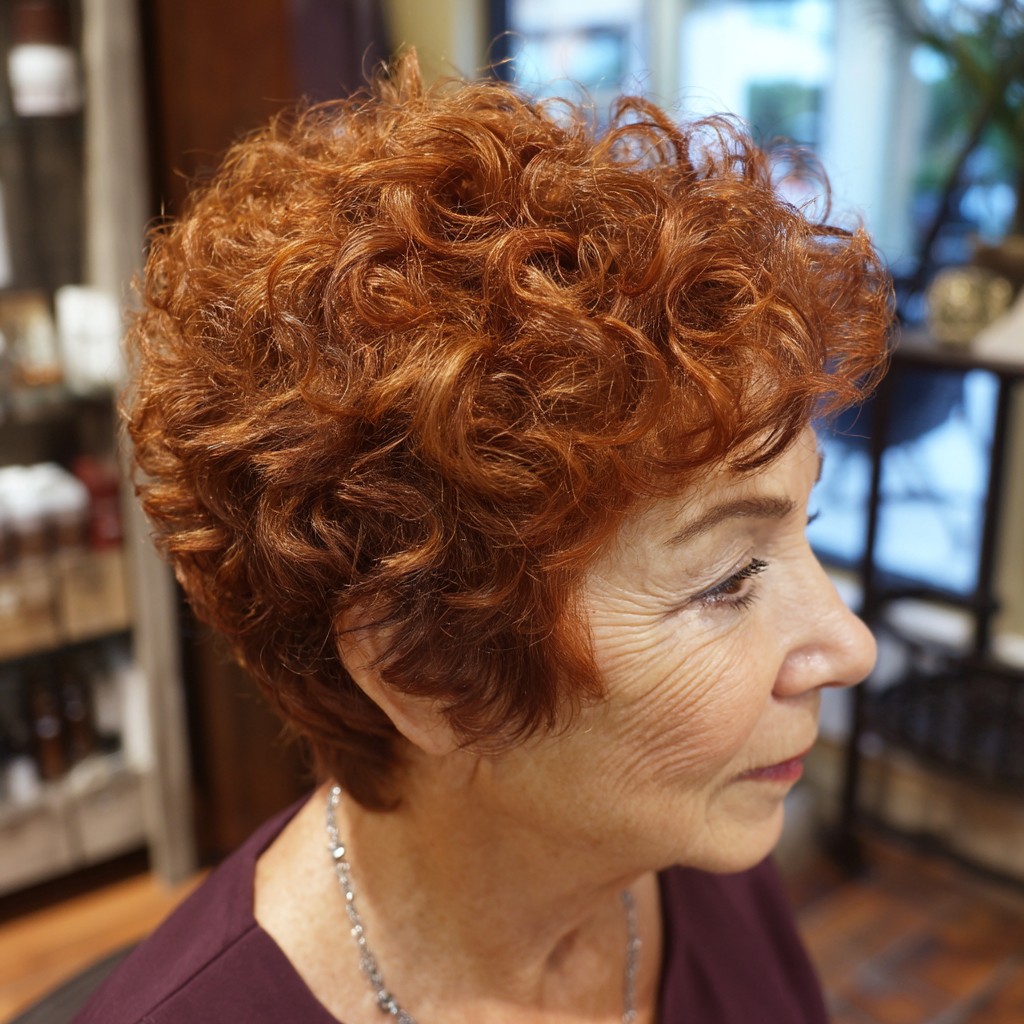 Vibrant Curly Copper Mixie with Defined Volume