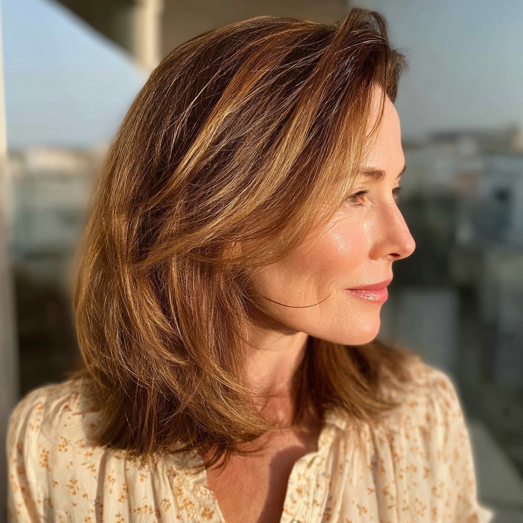 Warm Caramel Layered Cut with Subtle Highlights
