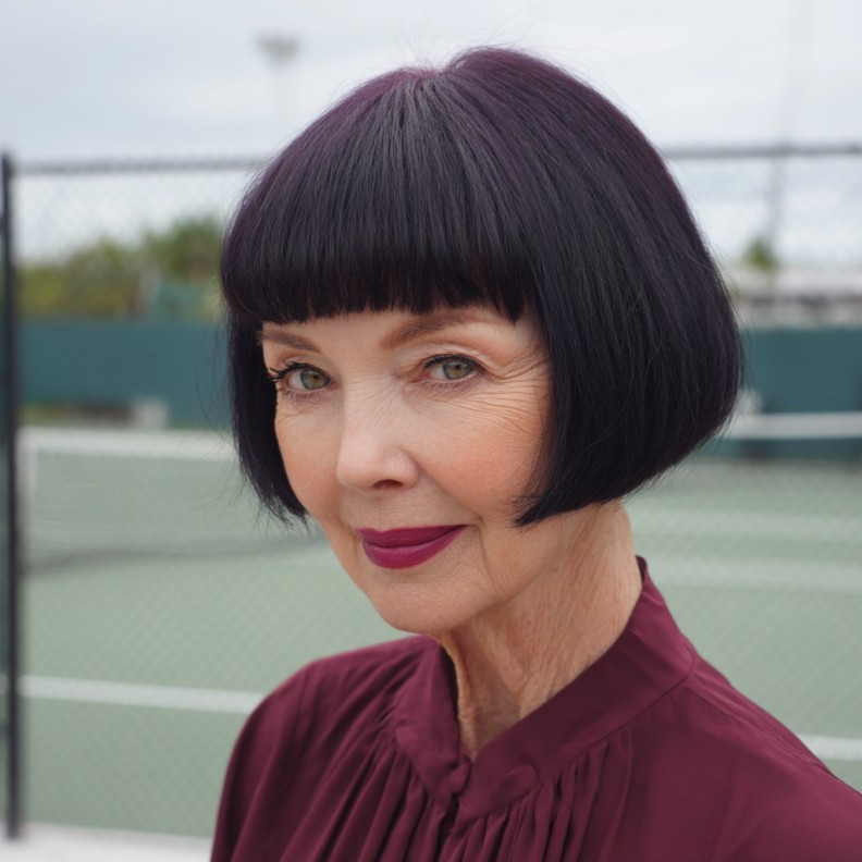 Bold Black Bob with Heavy Blunt Bangs