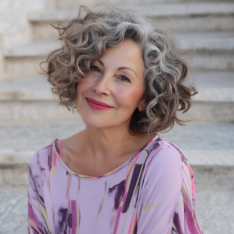 Charming Curly Layered Cut with Soft Volume