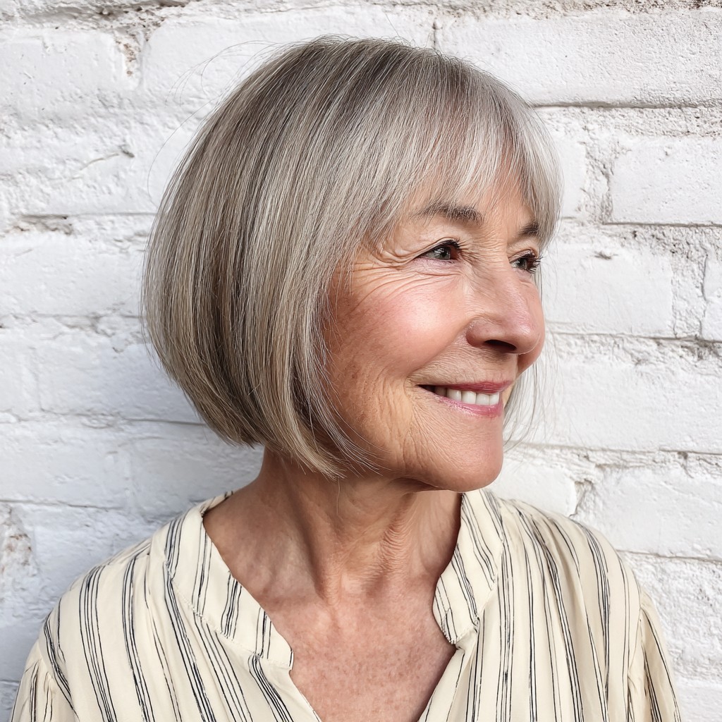 Chic Blunt Bob with Soft Bangs