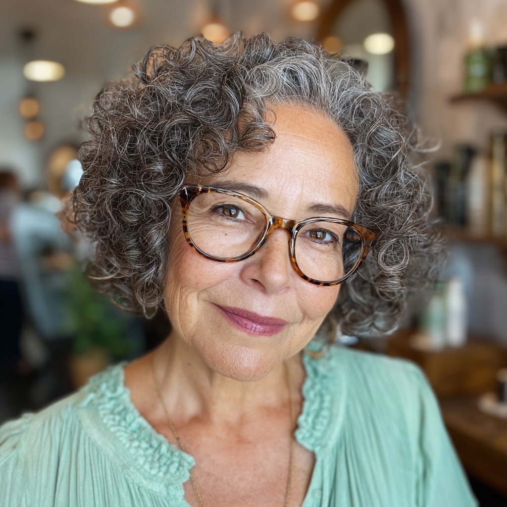 Chic Curly Bob with Natural Volume