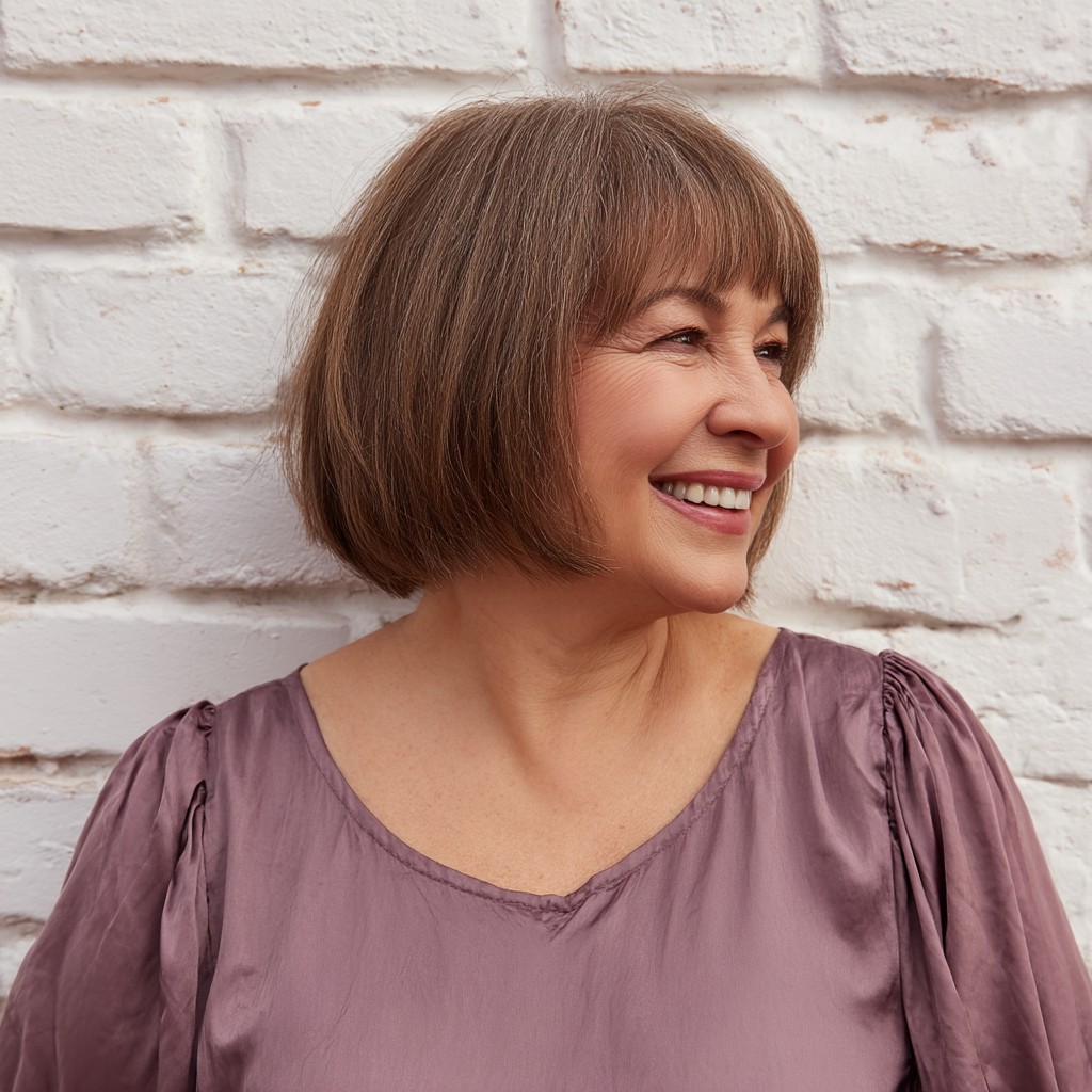 Chic Textured Bob with Subtle Bangs