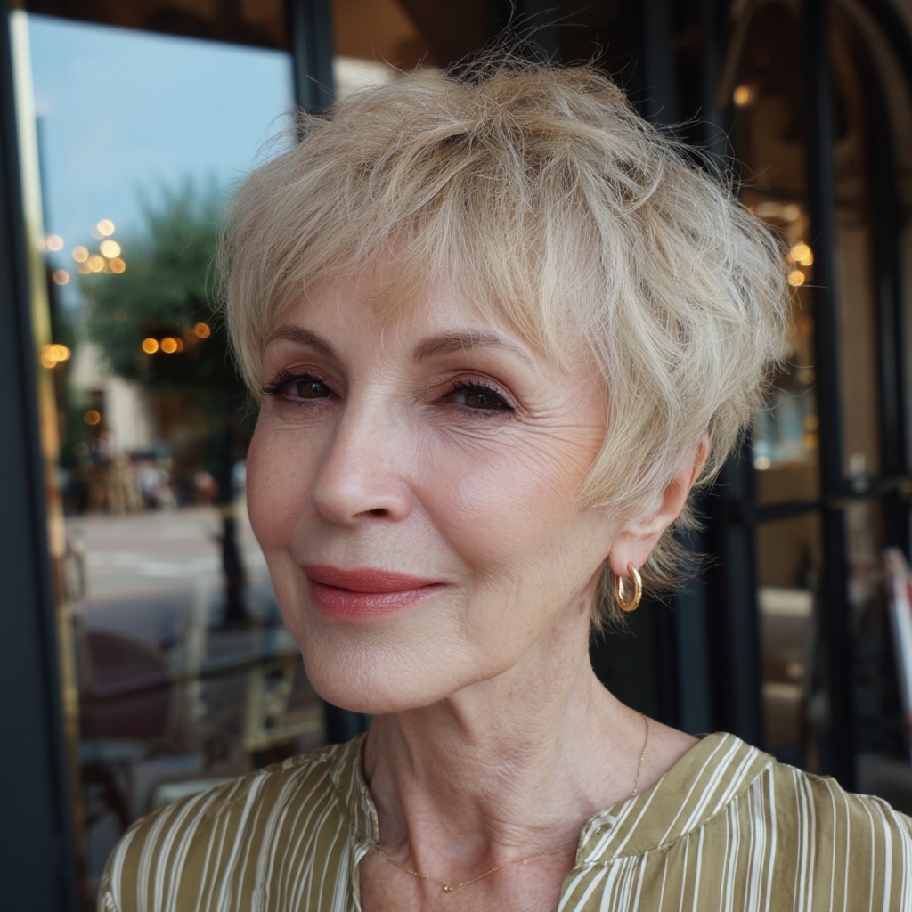 Chic Textured Short Pixie with Fluffy Layers