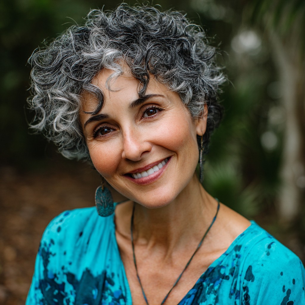 Curl-Defined Silver Bob with Natural Texture