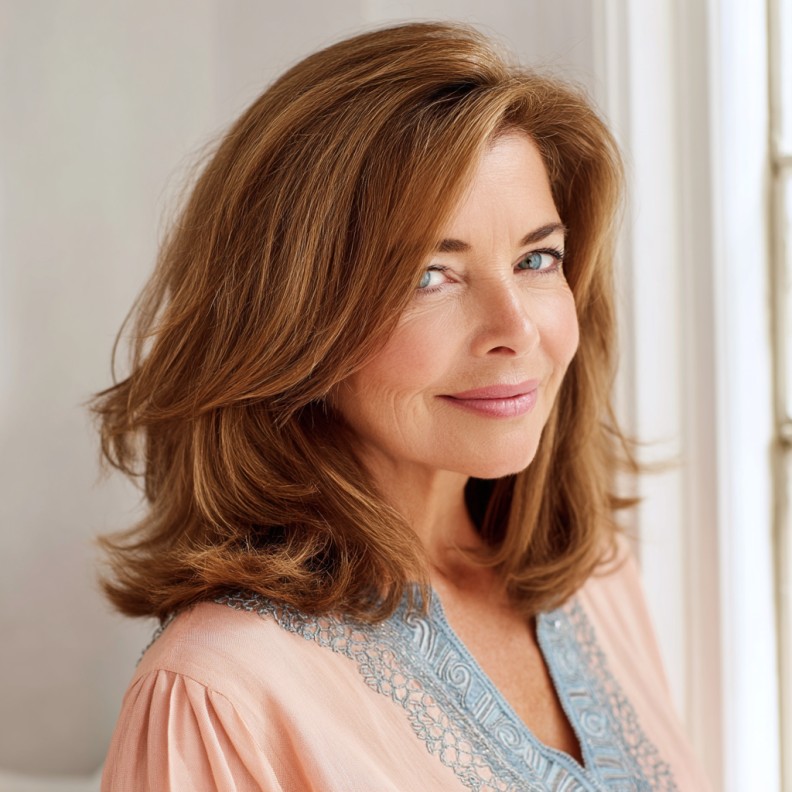 Elegant Cinnamon Brown Blended Layers with Subtle Movement