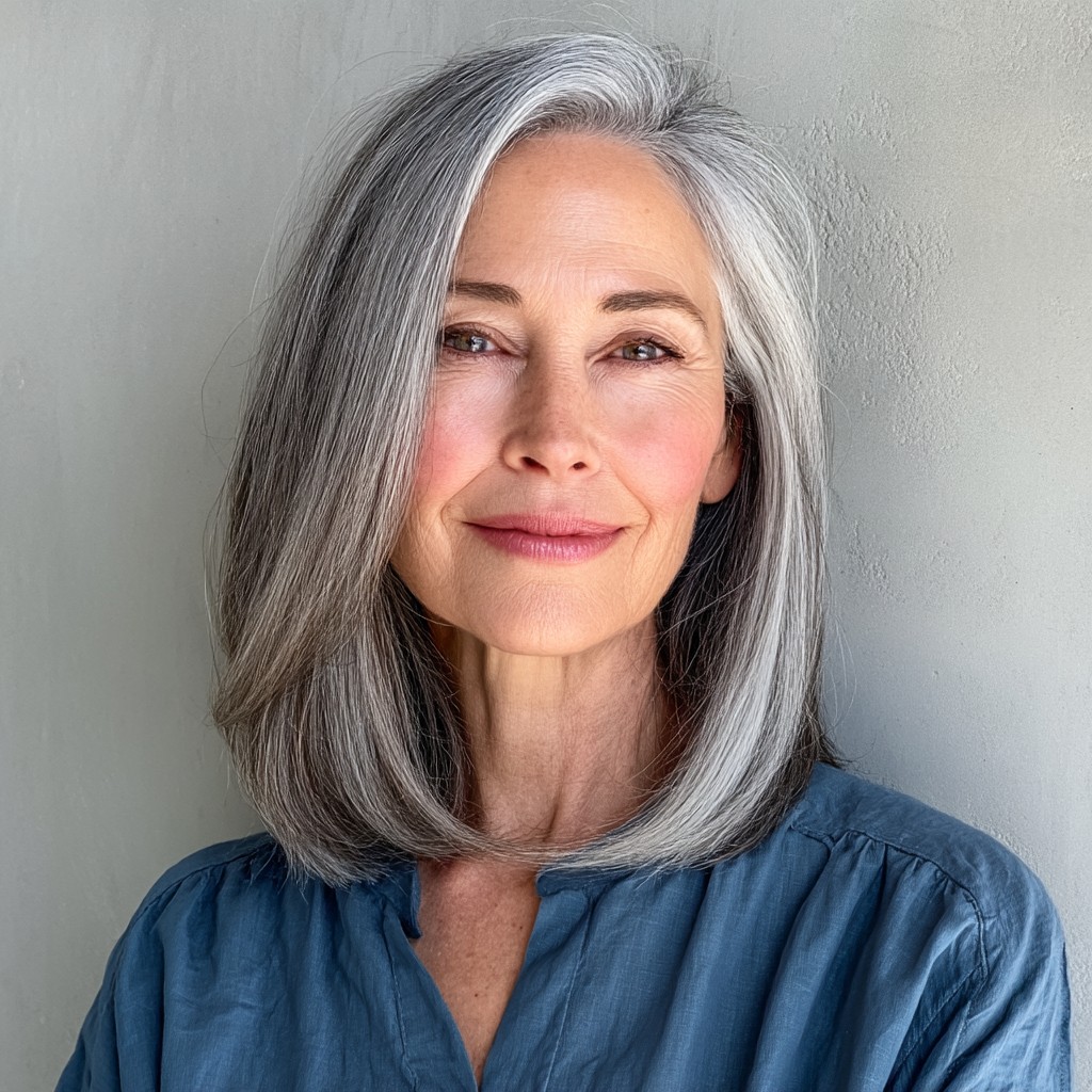 Graceful Mid-Length Cut with Subtle Face-Framing Layers