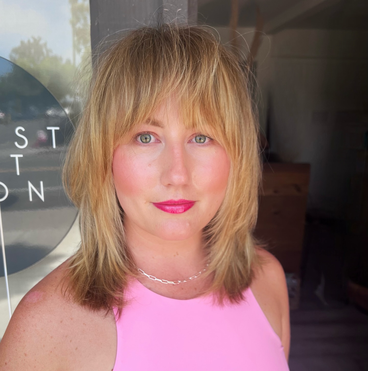 Modern Textured Lob with Wispy Bangs