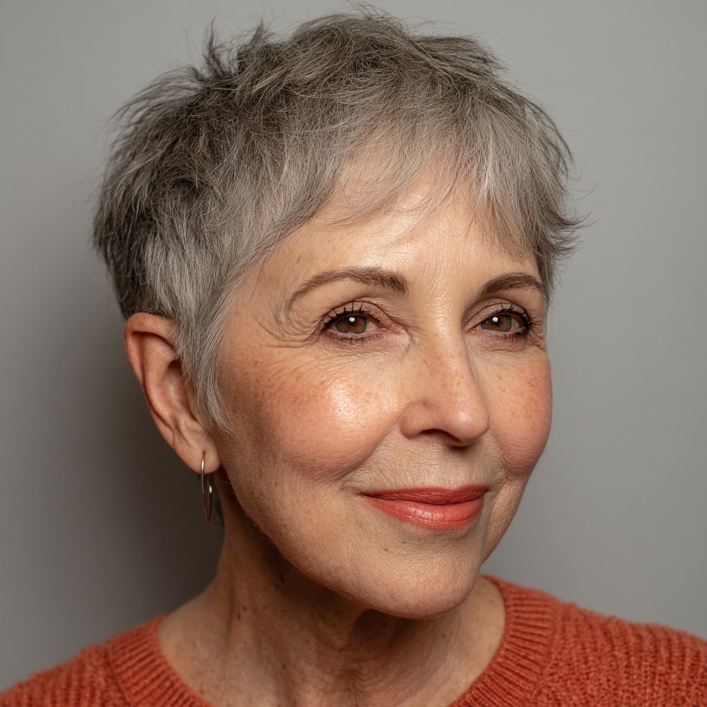 Playful Textured Pixie Cut with Subtle Highlights