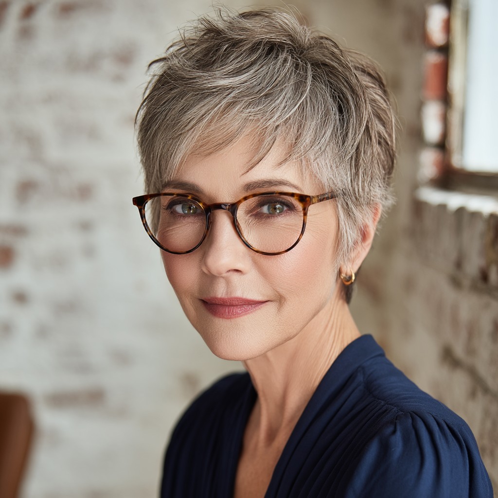Stylish Short Layered Cut with Textured Volume