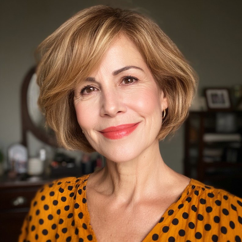 Stylish Softly Layered Blunt Bob with Subtle Volume