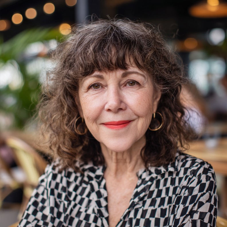 Textured Curly Cut with Soft Heavy Bangs