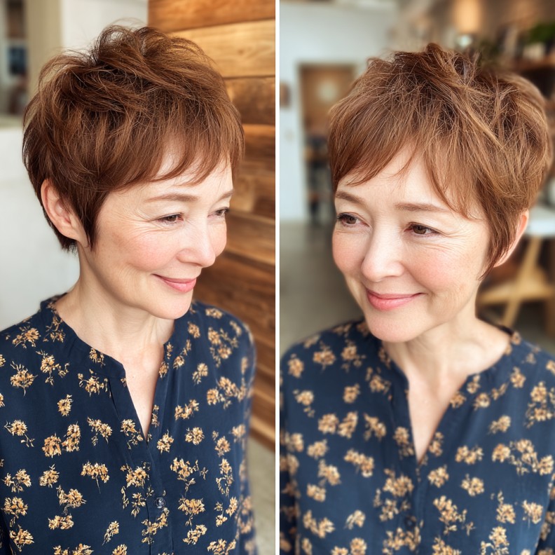 Textured Pixie Cut with Gentle Layers