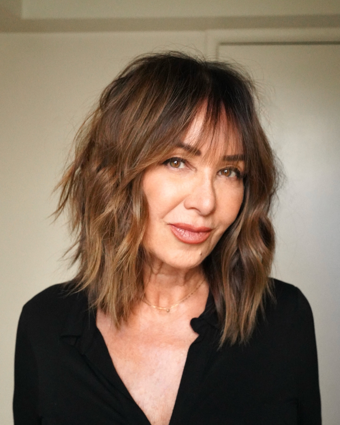Textured Shag with Wispy See-Through Bangs