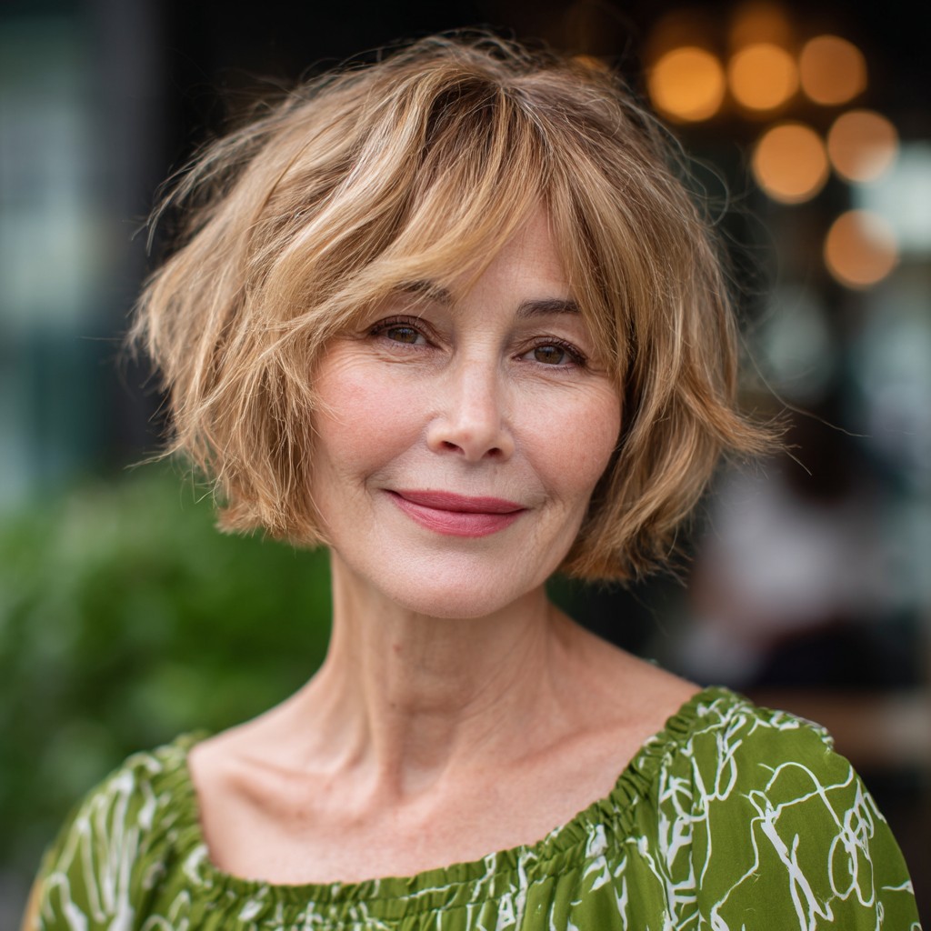 Textured Short Layered Cut with Soft Face-Framing Layers
