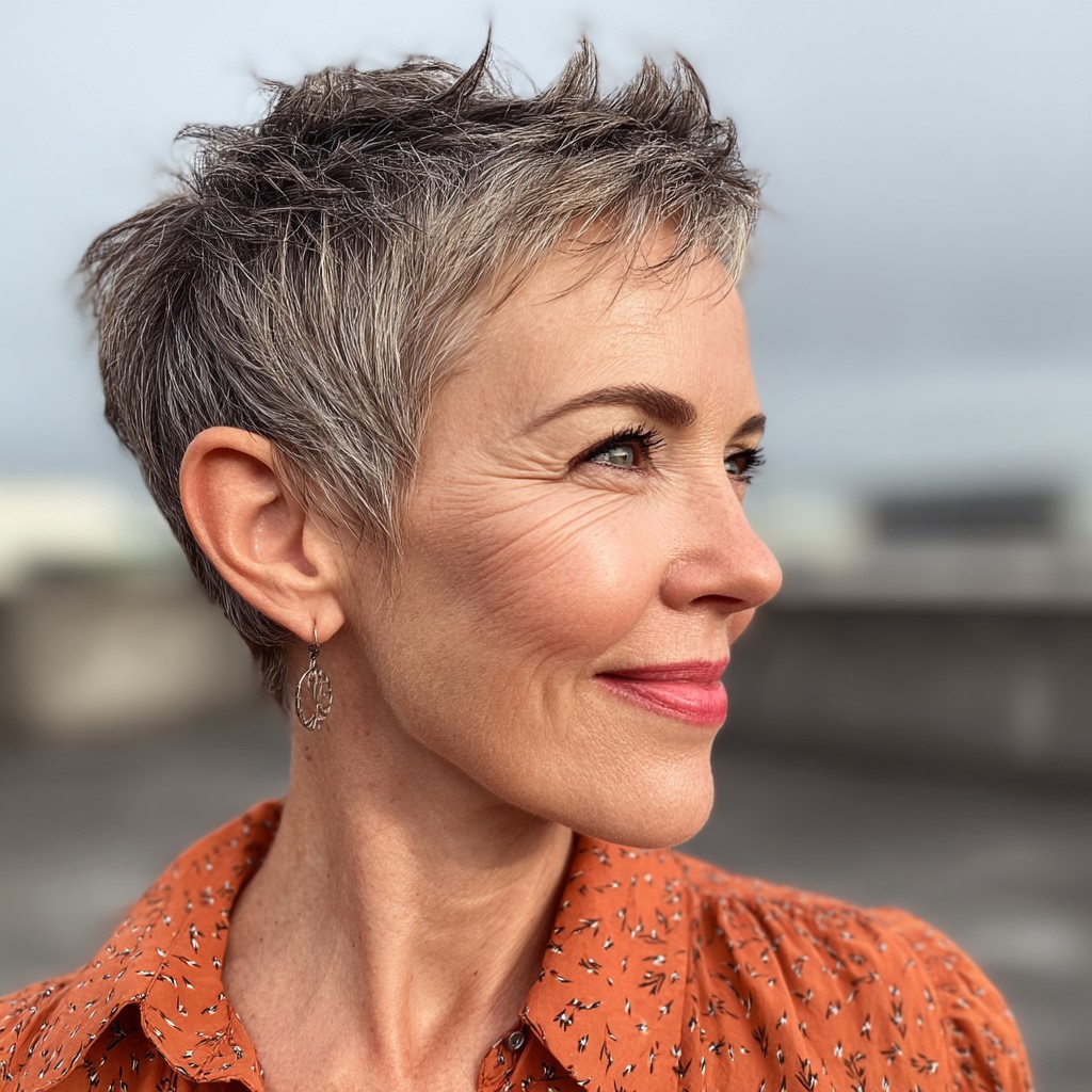 Textured Short Pixie Cut with Lifting Layers
