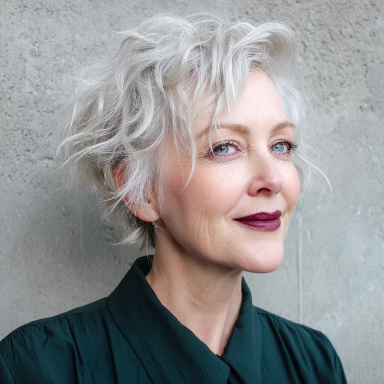 Textured Wavy Shag with Playful Volume