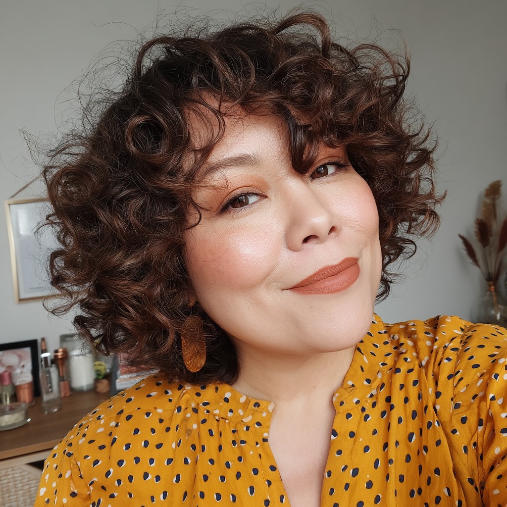 Chic Curly Jawline Bob with Defined Curls