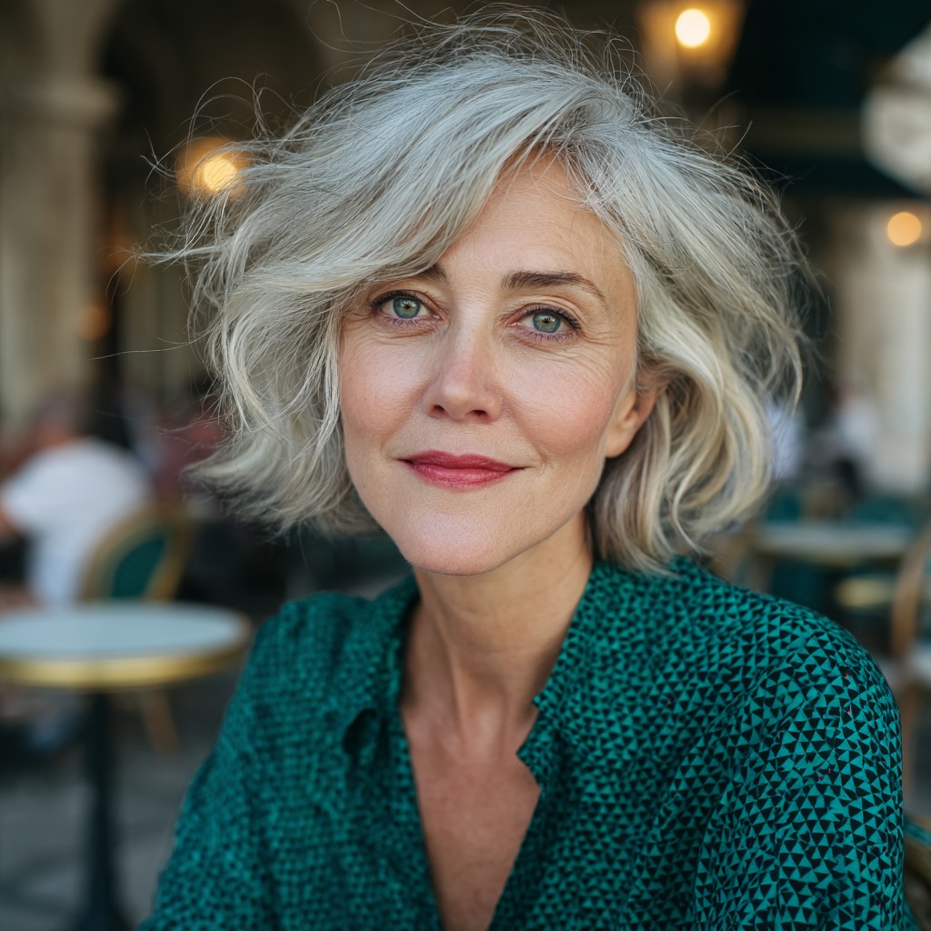 Chic Soft Jawline Bob with Natural Waves