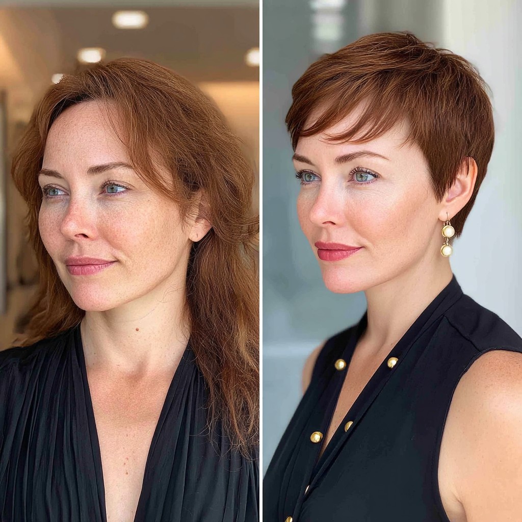chic textured pixie cut with subtle layers