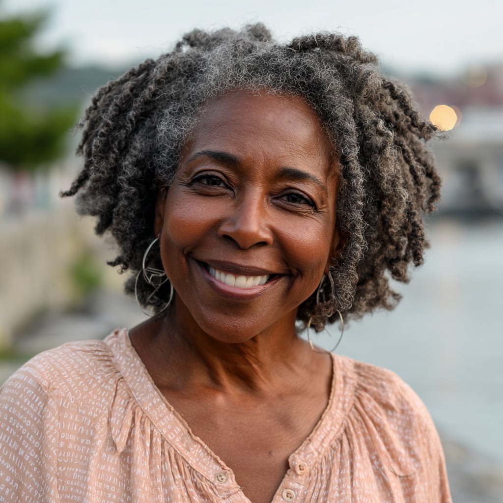 Playful Short Finger Coils with Natural Silver Highlights