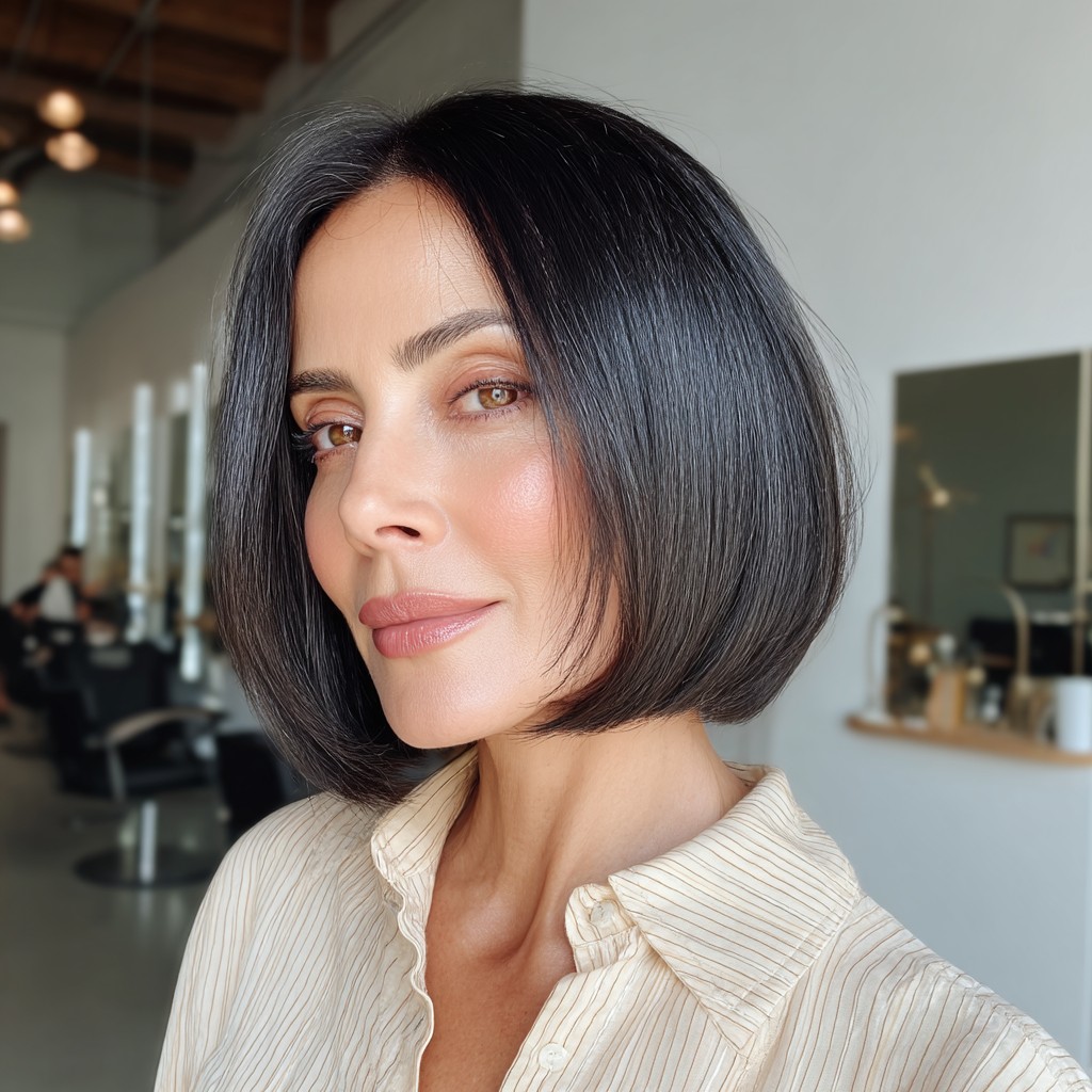Sleek Jawline Bob with Subtle Volume