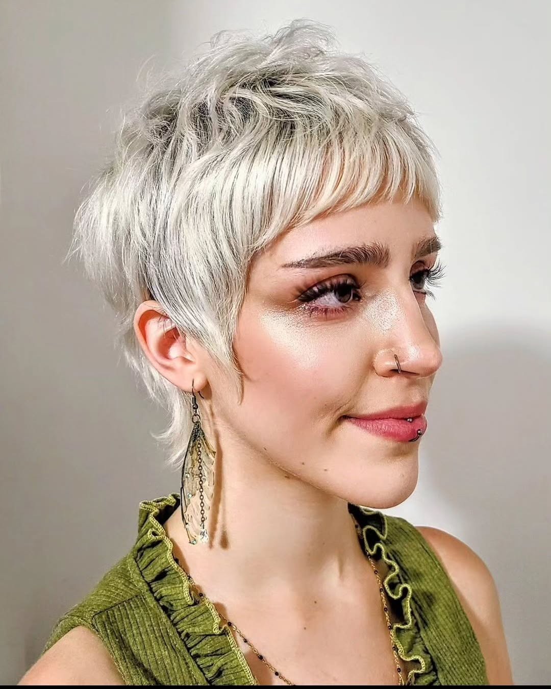 Edgy Textured Mullet with Playful Fringe