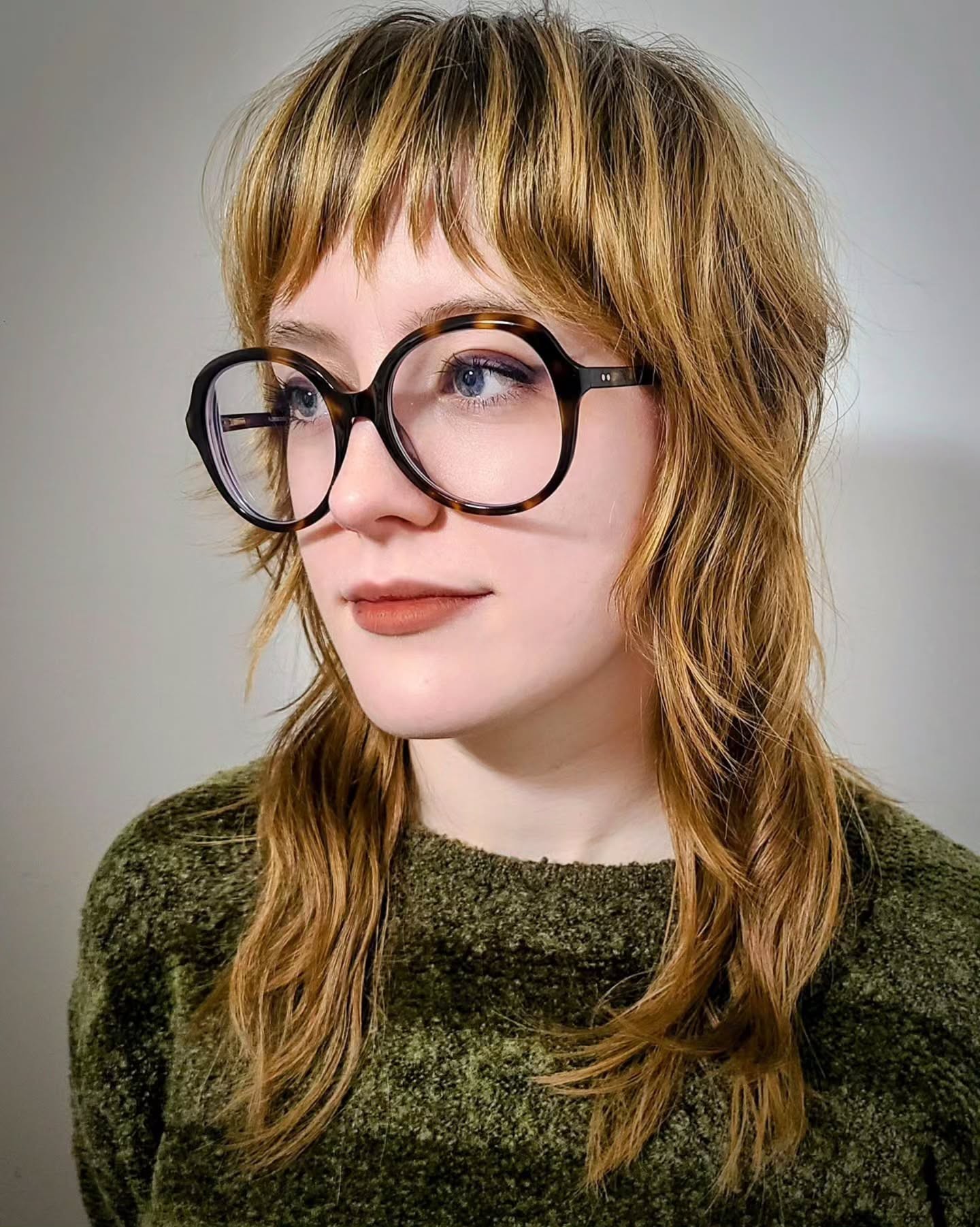 Edgy Textured Mullet with Sharp Bangs