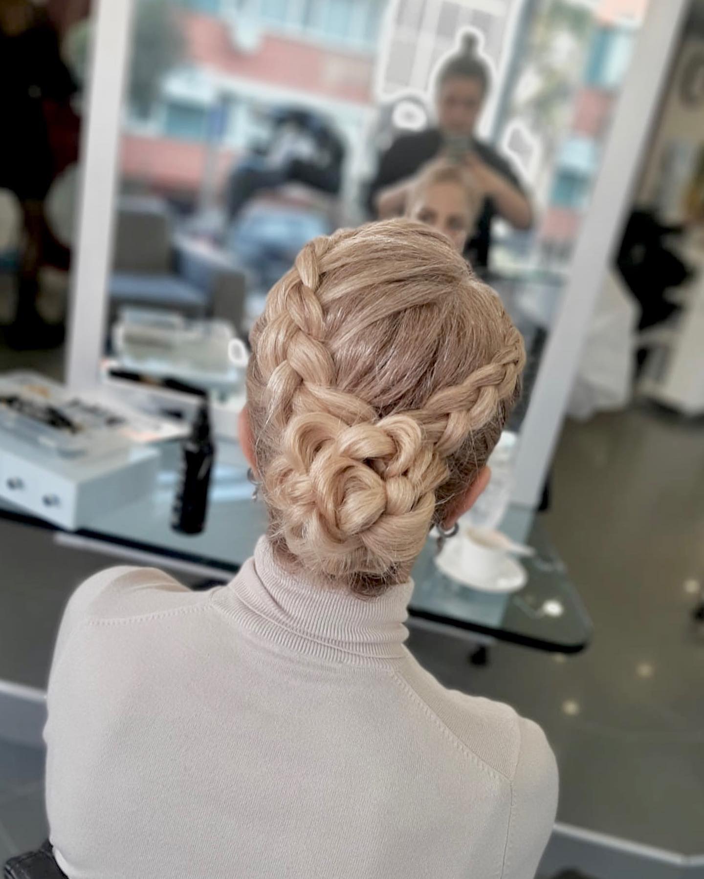 Intricate Braided Updo with Elegant Spiral Detail