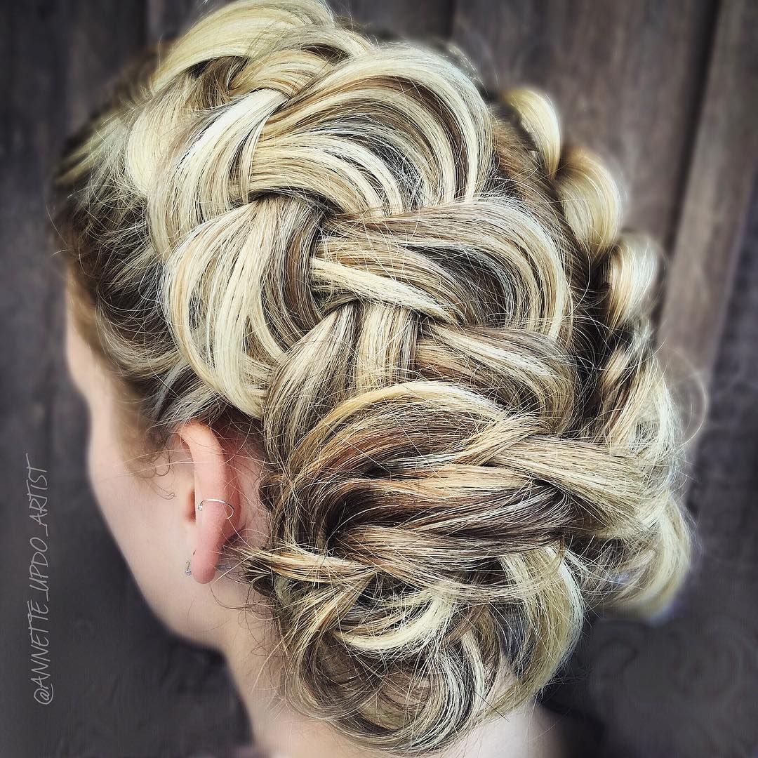 Intricate Braided Updo with Soft Textured Detail