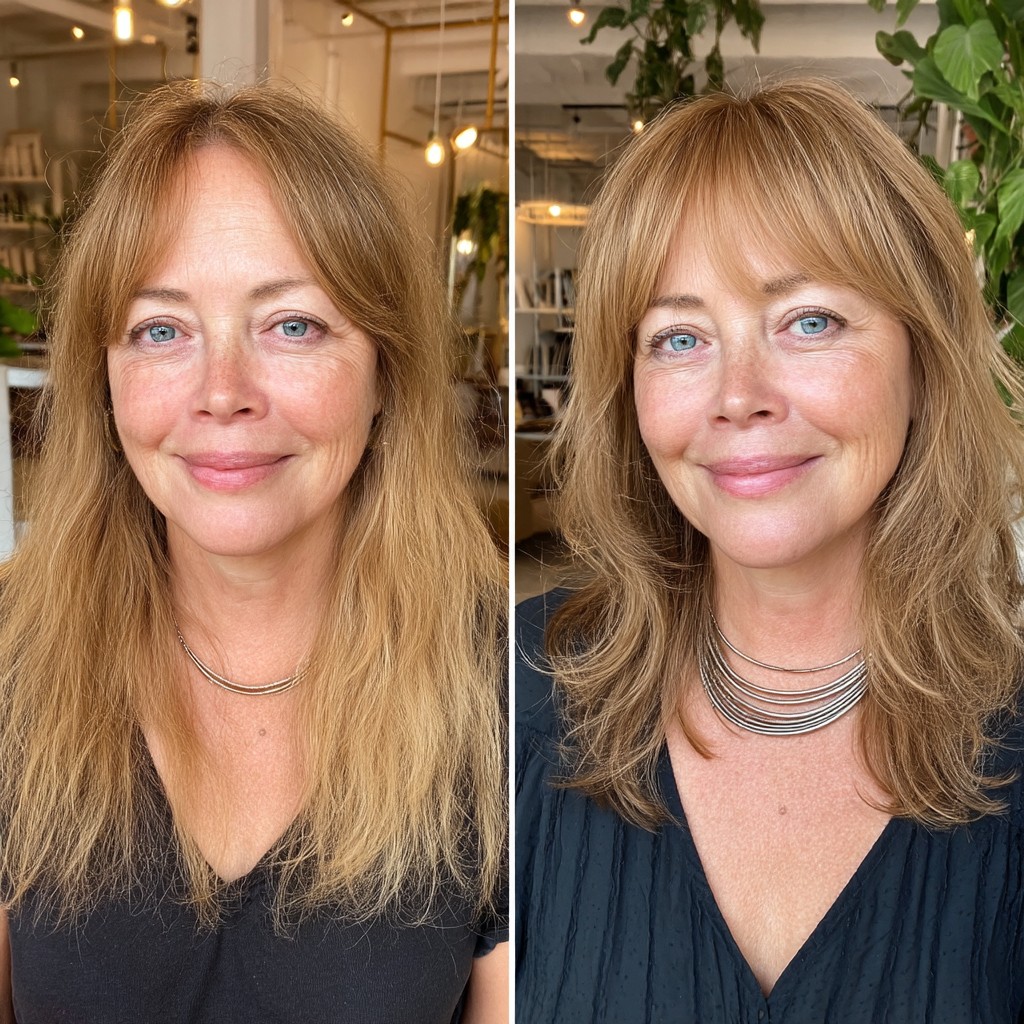Textured Mid-Length Shag with Face-Framing Layers