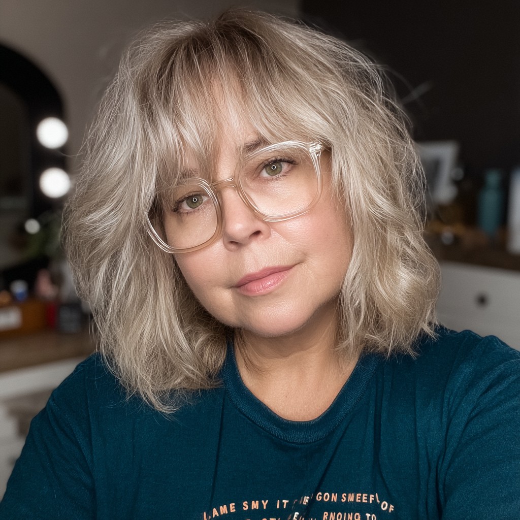 Textured Shag Cut with Soft Bangs
