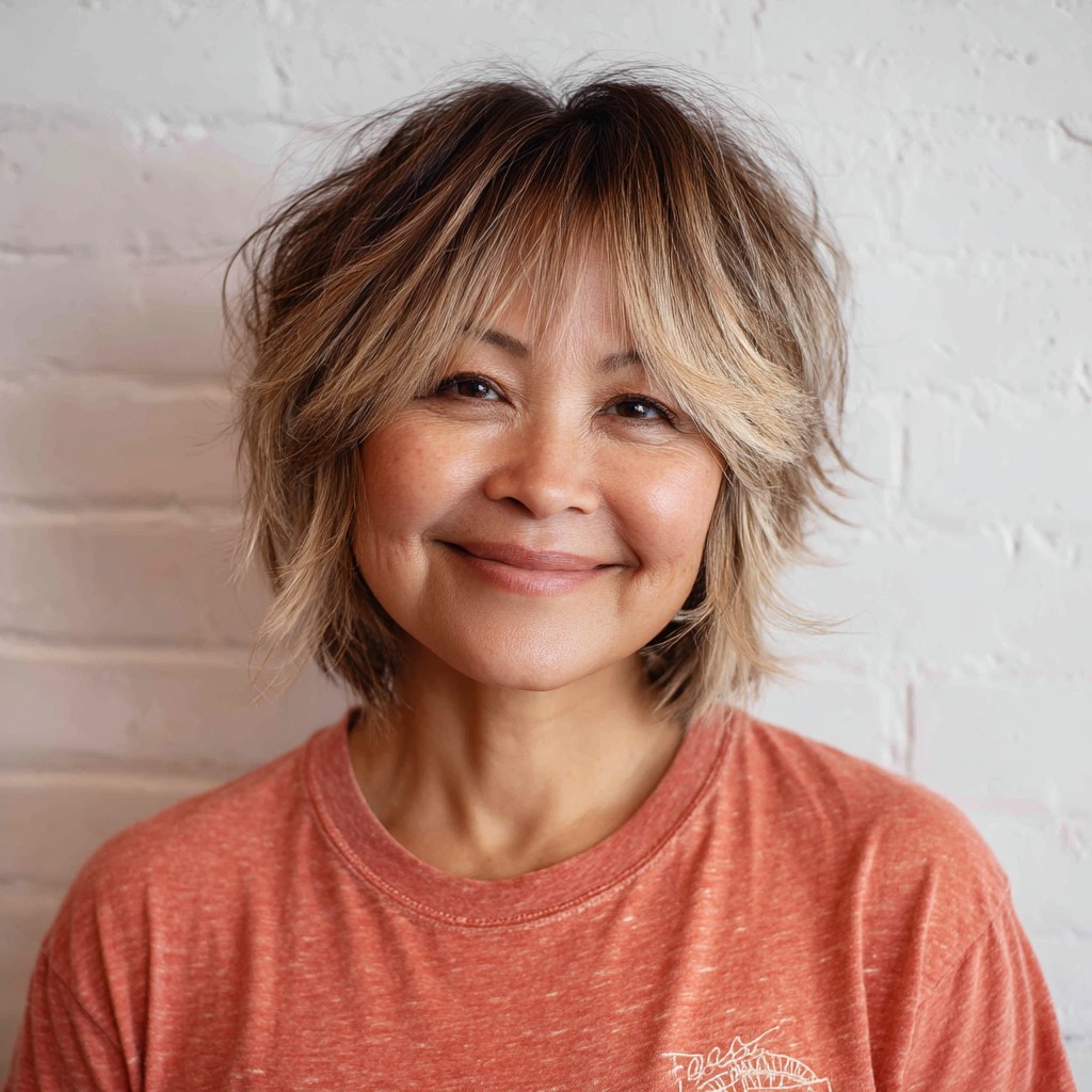 Textured Shaggy Cut with Face-Framing Layers