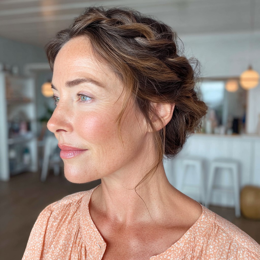 Chic Braided Updo with Loose Face-Framing Strands
