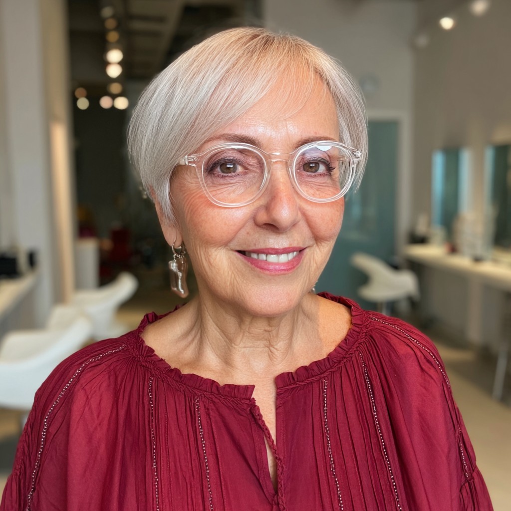 Chic Textured Silver Bob with Subtle Layers